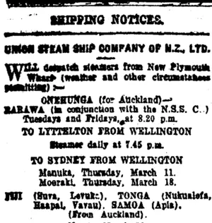 Page 2 Advertisements Column 1 (Taranaki Daily News 8-3-1920)