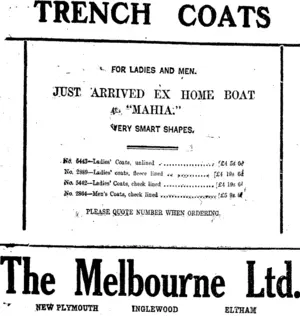 Page 8 Advertisements Column 1 (Taranaki Daily News 3-4-1920)