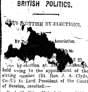 BRITISH POLITICS. (Taranaki Daily News 24-4-1920)