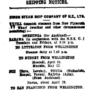 Page 2 Advertisements Column 1 (Taranaki Daily News 1-5-1920)