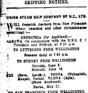 Page 2 Advertisements Column 1 (Taranaki Daily News 31-5-1920)