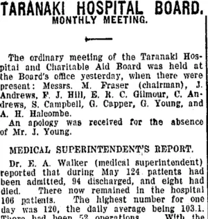 TARANAKI HOSPITAL BOARD. (Taranaki Daily News 17-6-1920)