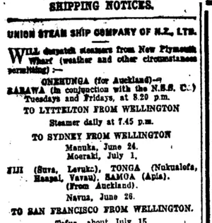 Page 2 Advertisements Column 1 (Taranaki Daily News 23-6-1920)