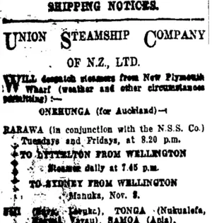 Page 2 Advertisements Column 1 (Taranaki Daily News 17-11-1920)