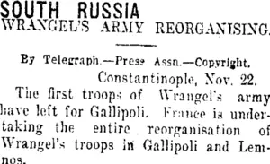 SOUTH RUSSIA. (Taranaki Daily News 25-11-1920)