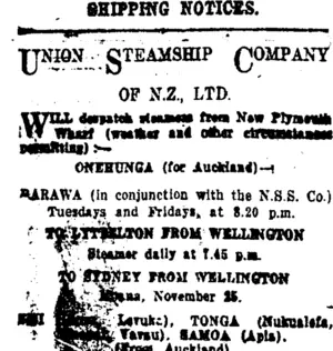 Page 2 Advertisements Column 1 (Taranaki Daily News 20-11-1920)