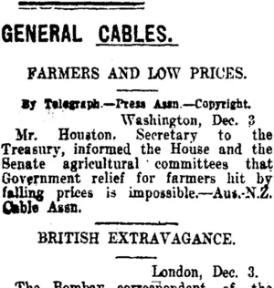 GENERAL CABLES. (Taranaki Daily News 6-12-1920)