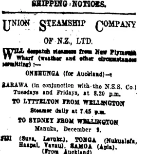 Page 2 Advertisements Column 1 (Taranaki Daily News 1-12-1920)