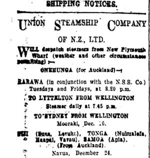 Page 2 Advertisements Column 1 (Taranaki Daily News 17-12-1920)