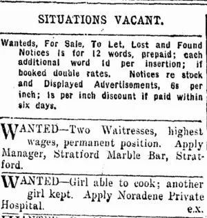 Page 1 Advertisements Column 5 (Taranaki Daily News 10-12-1920)