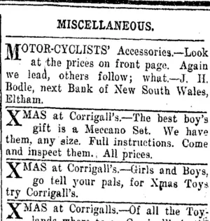 Page 1 Advertisements Column 6 (Taranaki Daily News 10-12-1920)