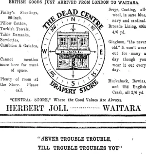 Page 6 Advertisements Column 5 (Taranaki Daily News 10-12-1920)