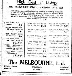 Page 8 Advertisements Column 1 (Taranaki Daily News 10-12-1920)