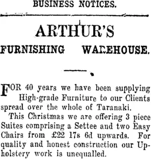 Page 8 Advertisements Column 2 (Taranaki Daily News 10-12-1920)