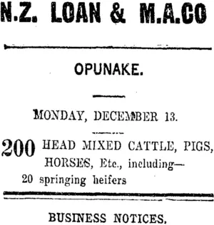 Page 8 Advertisements Column 3 (Taranaki Daily News 10-12-1920)