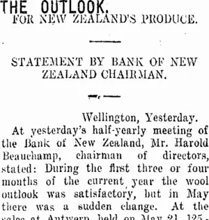 THE OUTLOOK. (Taranaki Daily News 11-12-1920)