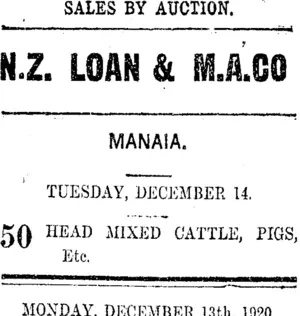 Page 8 Advertisements Column 3 (Taranaki Daily News 13-12-1920)