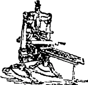 MACHINE ON WHICH THE TARAXAKr lIEHAL'J WAS PItIXTED FROM 1871 TO 1891.  (1200 copies an hour.) (Taranaki Herald, 27 August 1892)