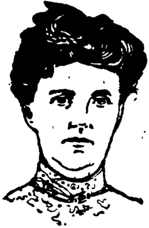 Mrs. Parker (From a photo). (Taranaki Herald, 10 December 1908)
