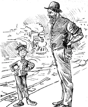 mrn jtrAA^mssm**  JUYENjLE Boss���'xVo, my man, we aint taking on Jull-grotm hands nowf ' * (Observer, 31 May 1890)