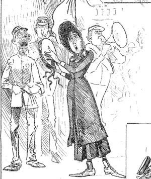 And there she stood, a-dressed in blue,  Ji*st as she'd always been ;  And in her blooming: hand she held A blooming tarnbonrine. (Observer, 11 January 1890)