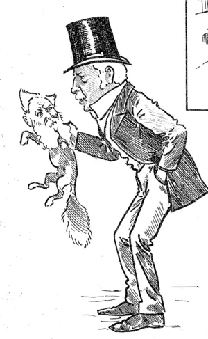 SlB Geobgb.���little Grey Foxes from America, eh ? Out of the country ttith them} there we too many such vermin here already. (Observer, 11 January 1890)