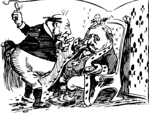 If ���necessity arose and opportunity offered, he, as representing New Zealand, v. would speak his mind. �����A few hours of Dick would break King Eddy up. (Observer, 19 April 1902)