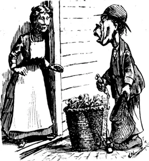 NOT CIVILIZED ENOUGH FOR JOHN.  Pa-Slee: Why me not blingee wifee flom China ? You see, me plans die ; then some barbalian Eulopean mallee her and maker work welly much man's work���washee, sclubee and cookee. No flear! (Observer, 19 April 1902)