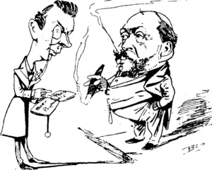 THE POWER BEHIND THE THRONE.  King Eddy VII. : Peace proposals re^dy to sign, eh, Chamberlain ? No /ear; you forget that Dick Seddon has not peen consnilted. Put them back three  weeks until he arrives. ��� i (Observer, 26 April 1902)