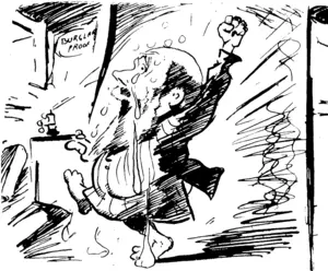 Robbed, begorrah ! Thaves���they've bust me safe! Pm a ruined ma PtrlicetflPcrlive'r ( Falls to the floor.) (Observer, 02 August 1902)