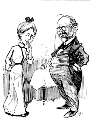 Shy Daughter: Yes, pa, I was late last night. You see, our fresh-air club met on the verandah. Papa : Who belongs to your fresh-air club / Daughter (reluctantly): Well���Jack���and���and���me. (Observer, 04 October 1902)