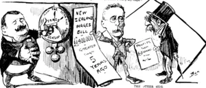 ALL MY WORJB. " I Employer: 7es, that's all right. The country a ��ragea bill has in*  dir Joseph exammes the poUM barometer. <��� Set fair." ! Cr6aSed> bUt Whefe "* ** Profits? (Observer, 18 October 1902)
