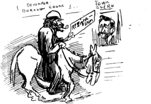 Ancient Poundkeeper: I withdraw my resignation, Mr Webster, seeing as 'ow the oss is in 'ealth again, and Pll keep my position. (Observer, 18 October 1902)