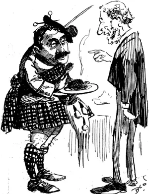 A KNOTTY POINT FOB AN MP.  MeTavuh (at the St. Andrews Society Be-unionJ: An' whuffameely of the ;: Mac* doe y�� belong tat, Mr Bawrie t  L. (Observer, 30 January 1904)