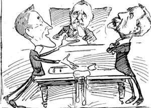 Selwyn : Ha Iha I I thought so. You daren't have the charge investigated. You can't butter me.  Wesley : Sir I how dare you! In face of your insinuation, I shall withdraw My former pleat and plead not guilty, lou will hear more of this. (Observer, 18 September 1909)