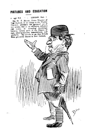 City Schools Chairman Lilley: There you are, Bill Massey���sneaking my proposition! (Observer, 14 September 1918)