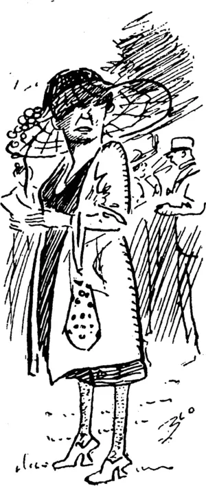STYLE AT THE RACES. Lady Punter: Aw! tohat luck! There goes a month's bonus. (Observer, 20 November 1920)