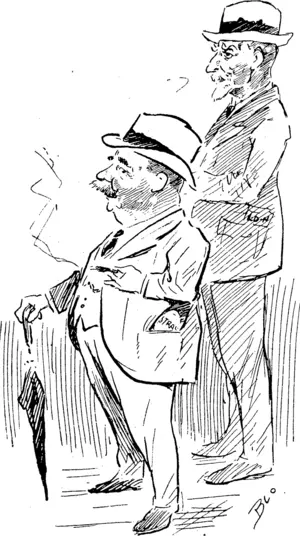 TED" PYRKE AND "ARCHIE" WALLACE, Two of the Dominion's oldest Commercial Travellers. (Observer, 27 November 1920)