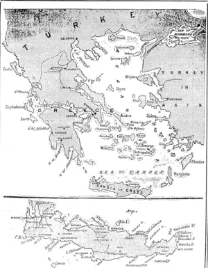 1  THE FIELD OF OPBBATIONS. Crete and the Southern portion of the Balkan Peninsula. j (Star, 25 February 1897)