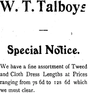 Page 2 Advertisements Column 4 (Tuapeka Times 10-6-1911)