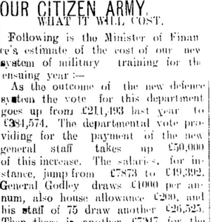 OUR CITIZEN ARMY. (Tuapeka Times 13-9-1911)