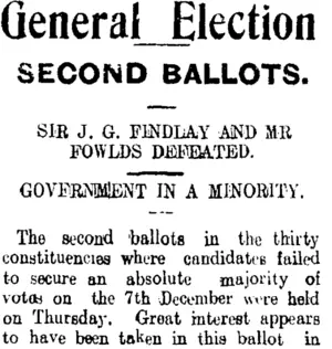 General Election (Tuapeka Times 16-12-1911)
