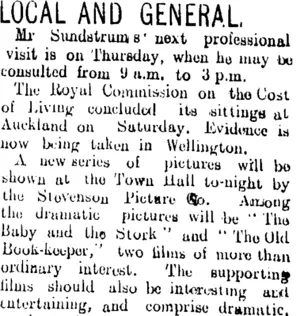 LOCAL AND GENERAL (Tuapeka Times 3-7-1912)