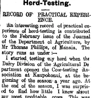 Herd-Testing. (Tuapeka Times 13-3-1912)