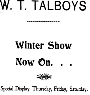 Page 2 Advertisements Column 5 (Tuapeka Times 30-3-1912)