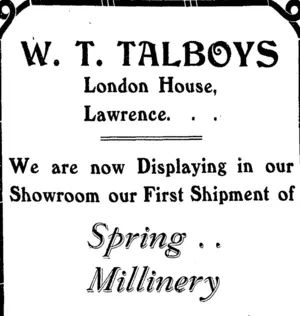 Page 2 Advertisements Column 5 (Tuapeka Times 1-10-1913)