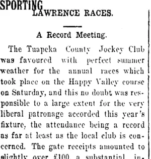 SPORTING (Tuapeka Times 26-4-1916)