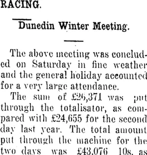 RACING. (Tuapeka Times 7-6-1916)
