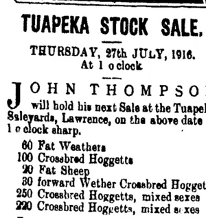 Page 2 Advertisements Column 1 (Tuapeka Times 12-7-1916)