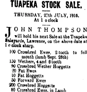 Page 2 Advertisements Column 1 (Tuapeka Times 26-7-1916)
